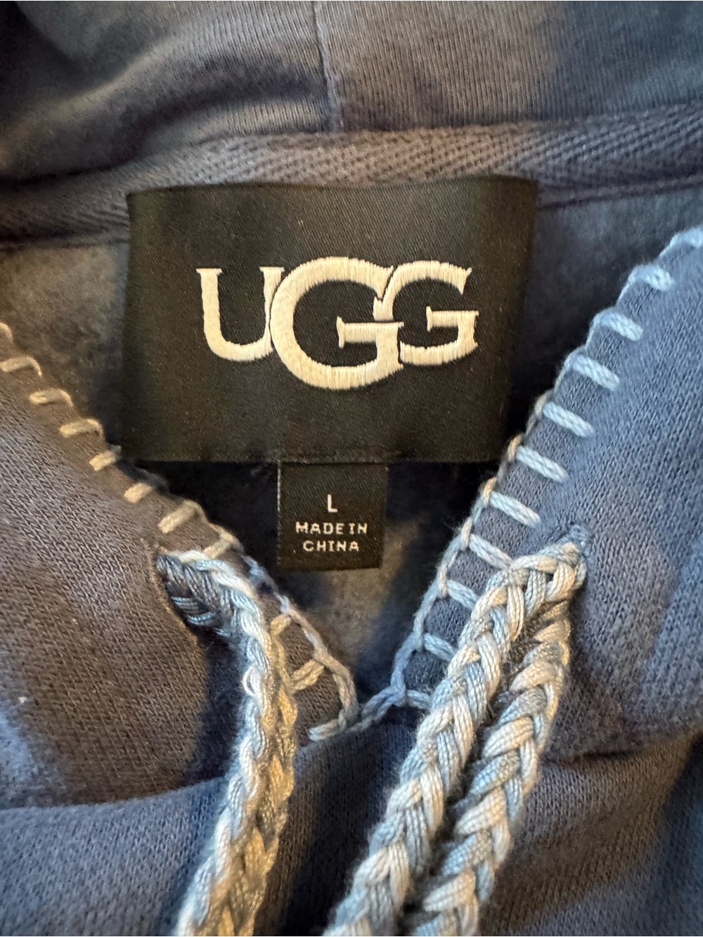 UGG Kelsey Hoodie Dress Large Blue Short Sleeve Pullover Sweatshirt Dress  L - Picture 11 of 15
